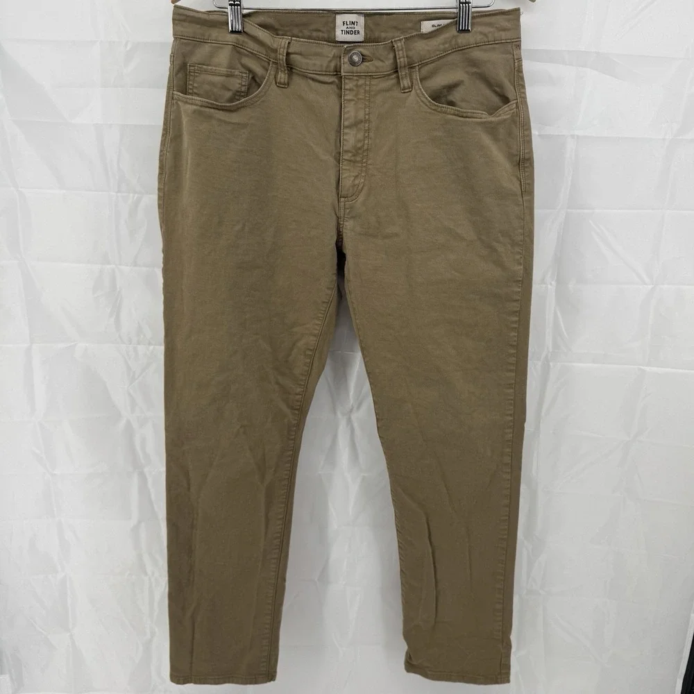 2‎ Pack Flint Tinder Chino Pants Mens Sz 34x30 Slim Fit Beige And Gray Huckberry